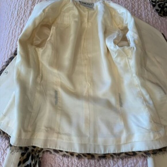 Carlisle Silk Suit Set skirt jacket 2 two pieces animal print cream pristine - Picture 8 of 16